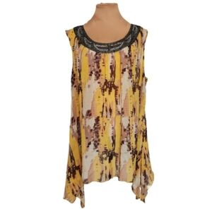 Lane‎ Bryant Embellished Multicolor Tunic Blouse Plus Size 22/24W